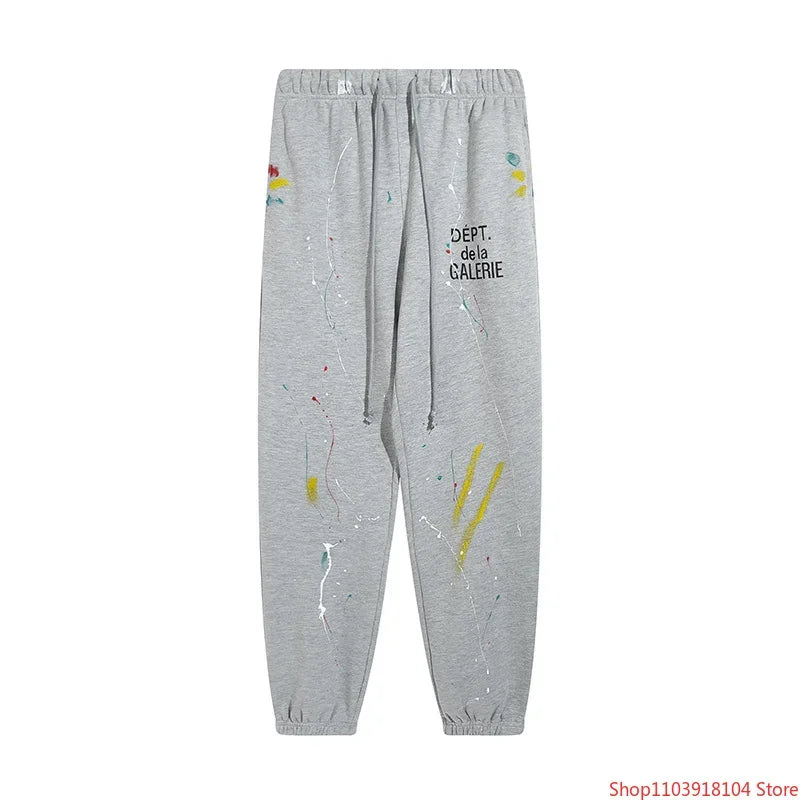 DEPT New Fashion Brand Sweatpants Man Couple style Splashing ink graffiti Gallery Letter Print Loose cotton Casual Sports Pants