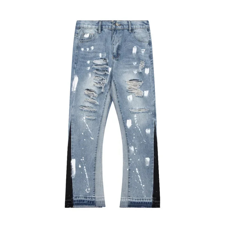 Dept Print Fashion Brand Jeans Autumn and Winter Loose Casual Sports Denim Pants for Men and Women