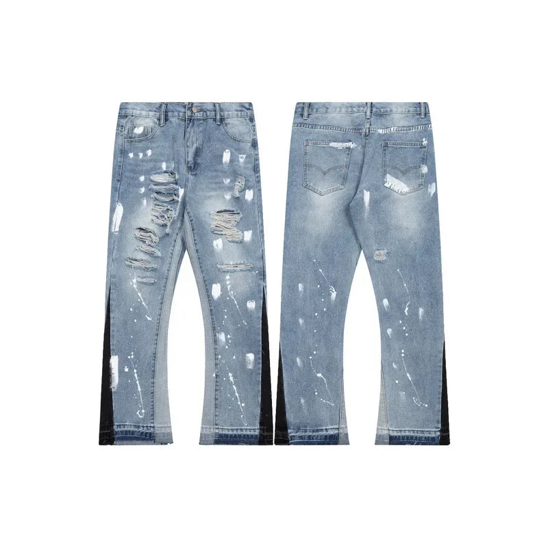 Dept Print Fashion Brand Jeans Autumn and Winter Loose Casual Sports Denim Pants for Men and Women