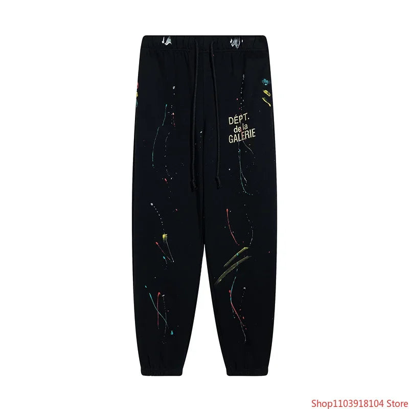 DEPT New Fashion Brand Sweatpants Man Couple style Splashing ink graffiti Gallery Letter Print Loose cotton Casual Sports Pants