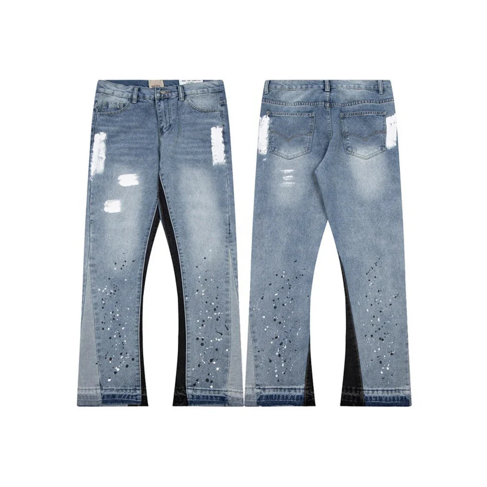 Dept Print Fashion Brand Jeans Autumn and Winter Loose Casual Sports Denim Pants for Men and Women